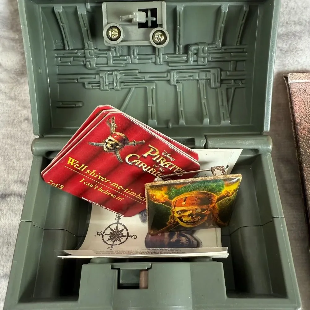 Lot Of 9 Disney Pirates Of The Caribbean Pins McDonalds Toys Tattoos Keychain - Picture 10 of 14